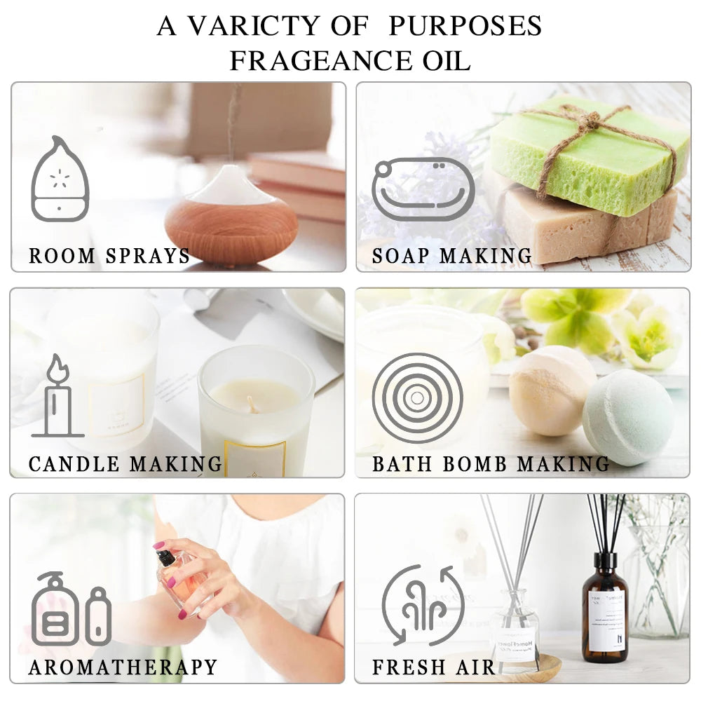 MAYJAM Essential Oils For Diffuser Lavender Eucalyptus Rose Ginger Lemongrass
