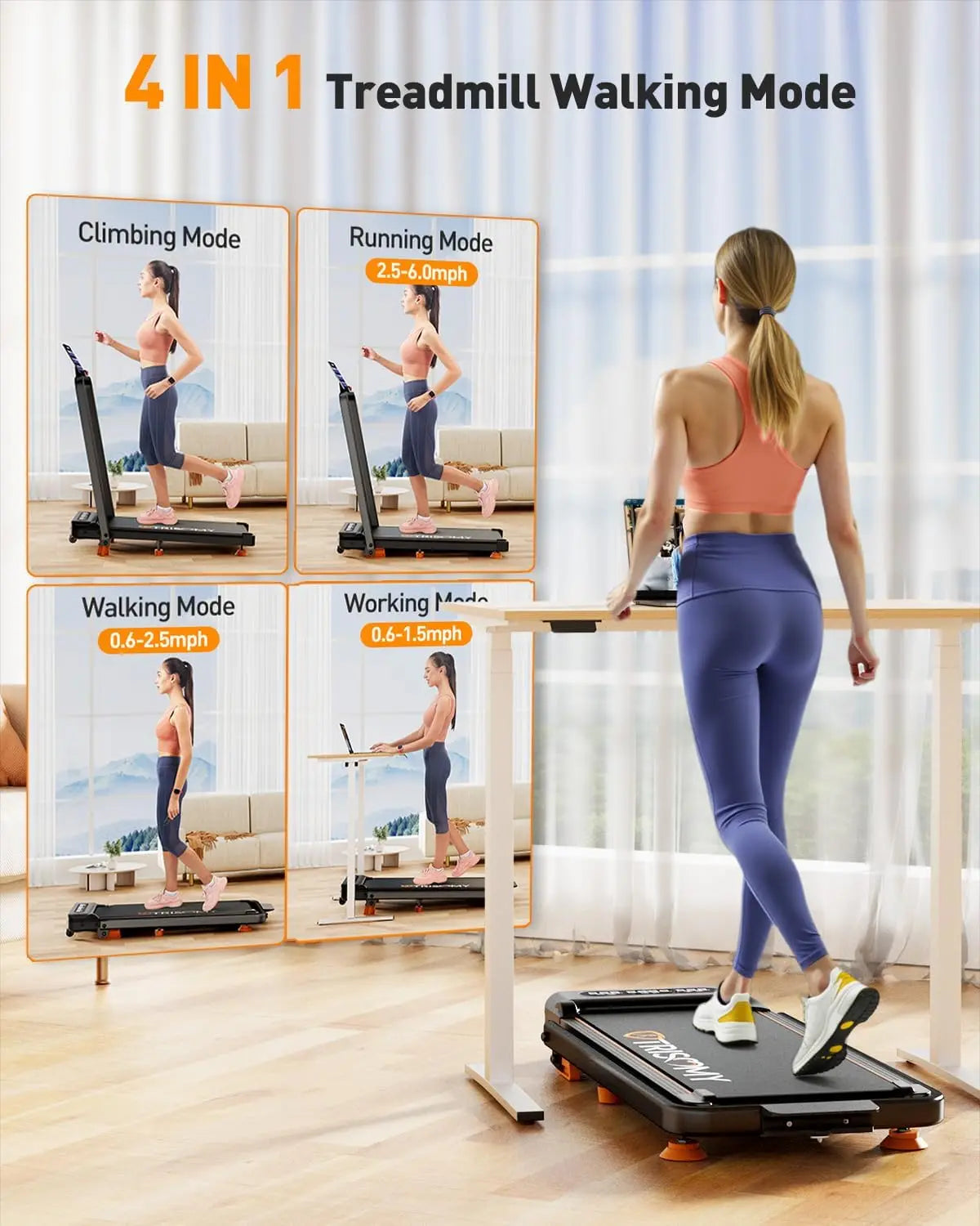 Walking Pad Treadmill With Incline Under Desk Remote App