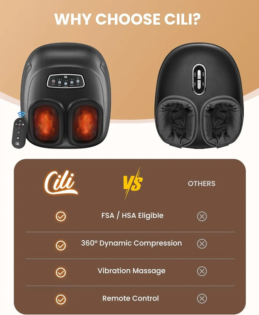 4 In 1 Heated Foot Massager With Shiatsu Compression Vibration