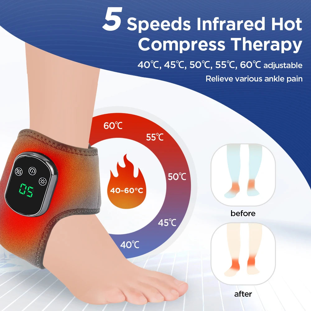 PASTSKY Electric Foot Heat Massager With Ankle Support And Vibration