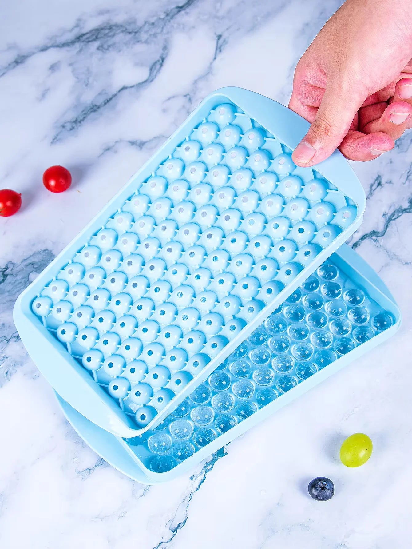 YOCITY 104 Hole Mini Round Ice Cube Tray Ball Mold