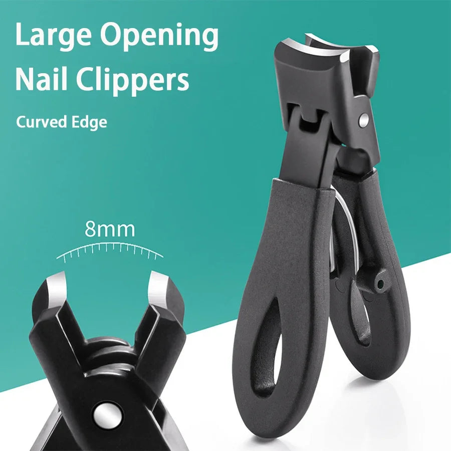 Portable Nail Clippers Stainless Steel Anti Splash Wide Jaw