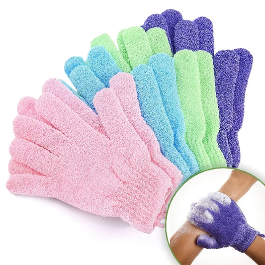 Exfoliating Shower Glove Set Deep Cleaning Body Scrub Spa Massage