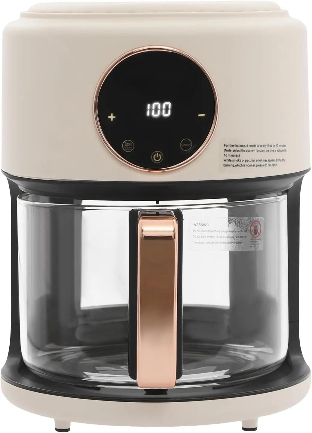 Portable Glass Air Fryer With 8 Presets And Digital Display