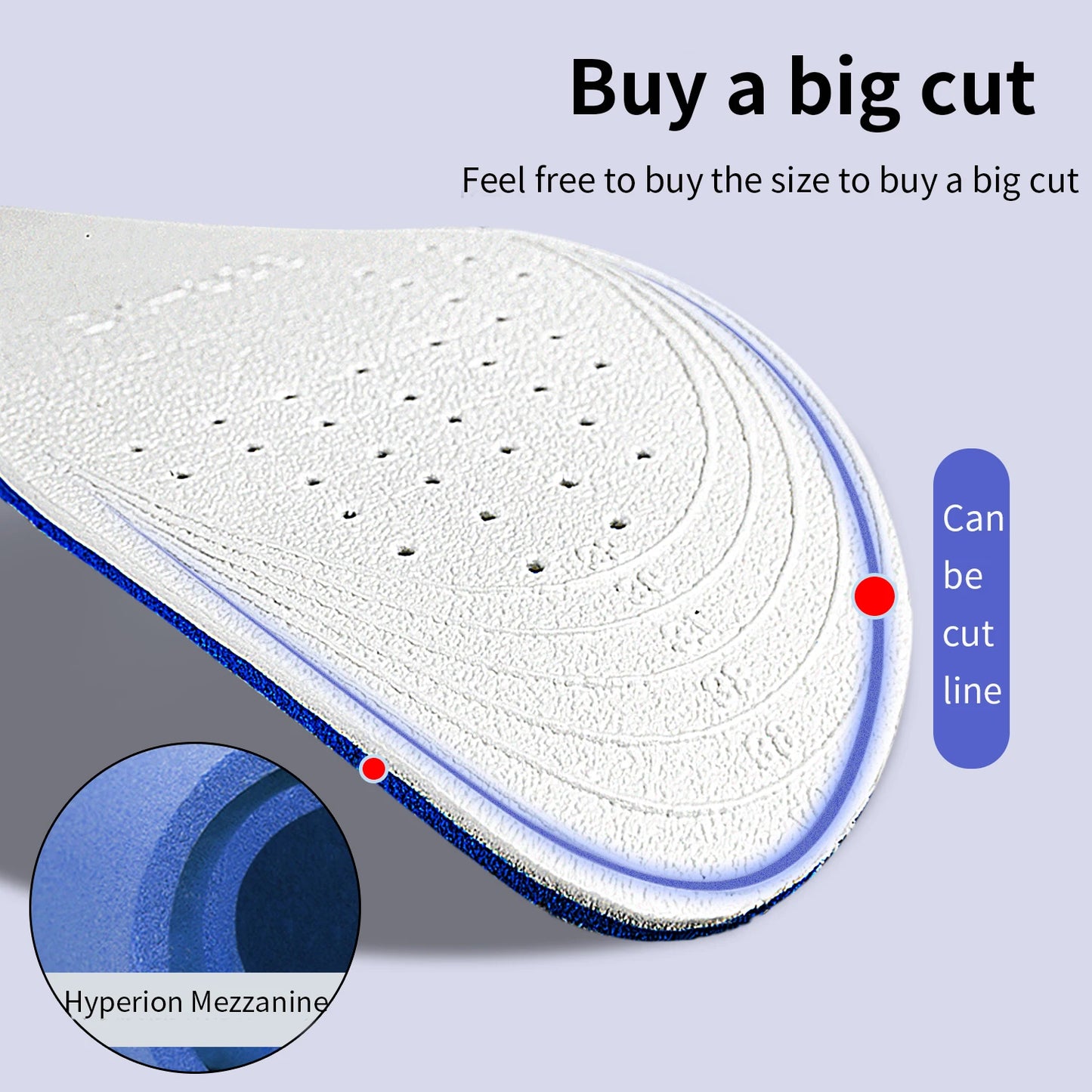 Invisible Height Increase Insoles Breathable Comfort for Men Women