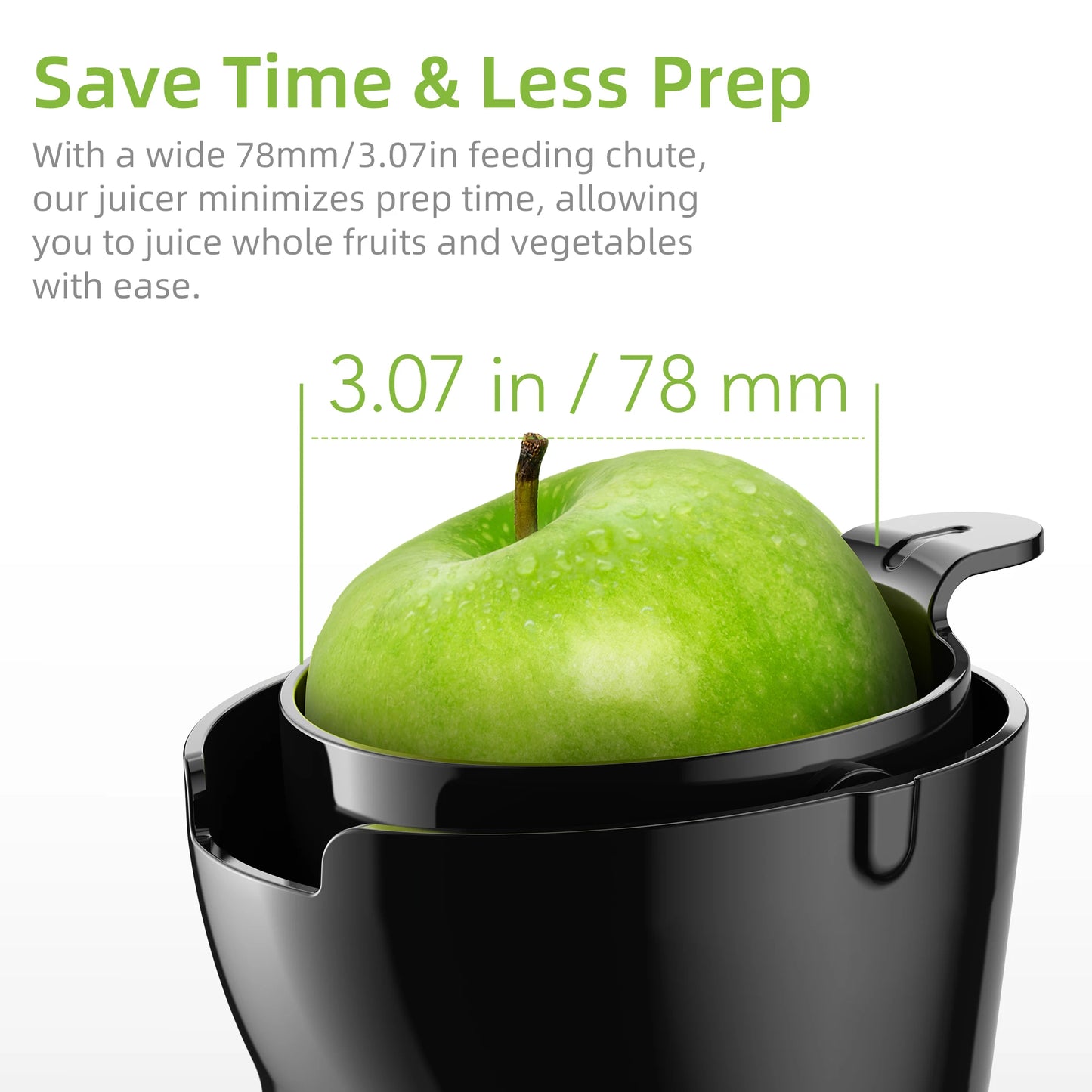 Biolomix Cold Press Juicer Slow Masticating 200W Fits Whole Fruits