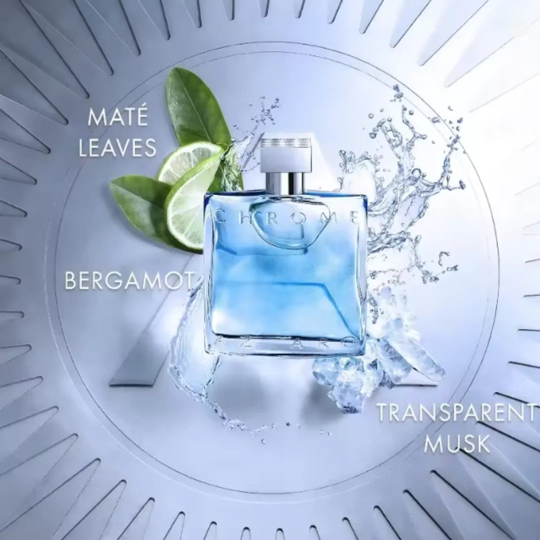 Azz Chrome Eau de Toilette Unisex Fresh Aquatic Fragrance