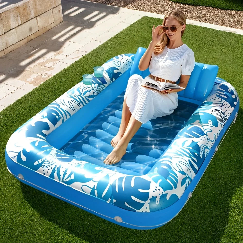 Joyfy 4 In 1 Suntanning Tub Pool Float With PillowSupport