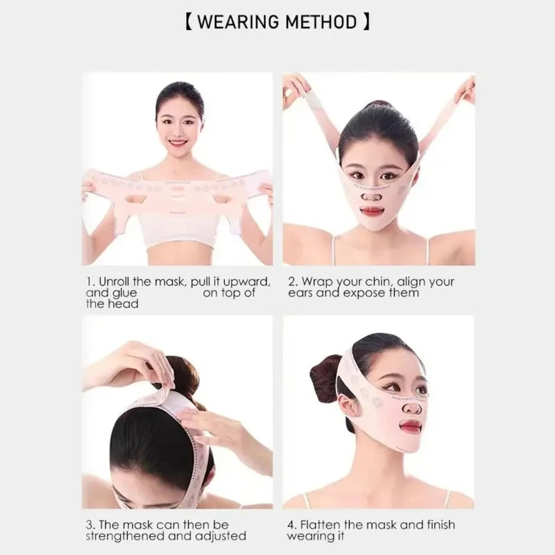 Adjustable Elastic Night Facial Wrap For Sleep Contouring Support