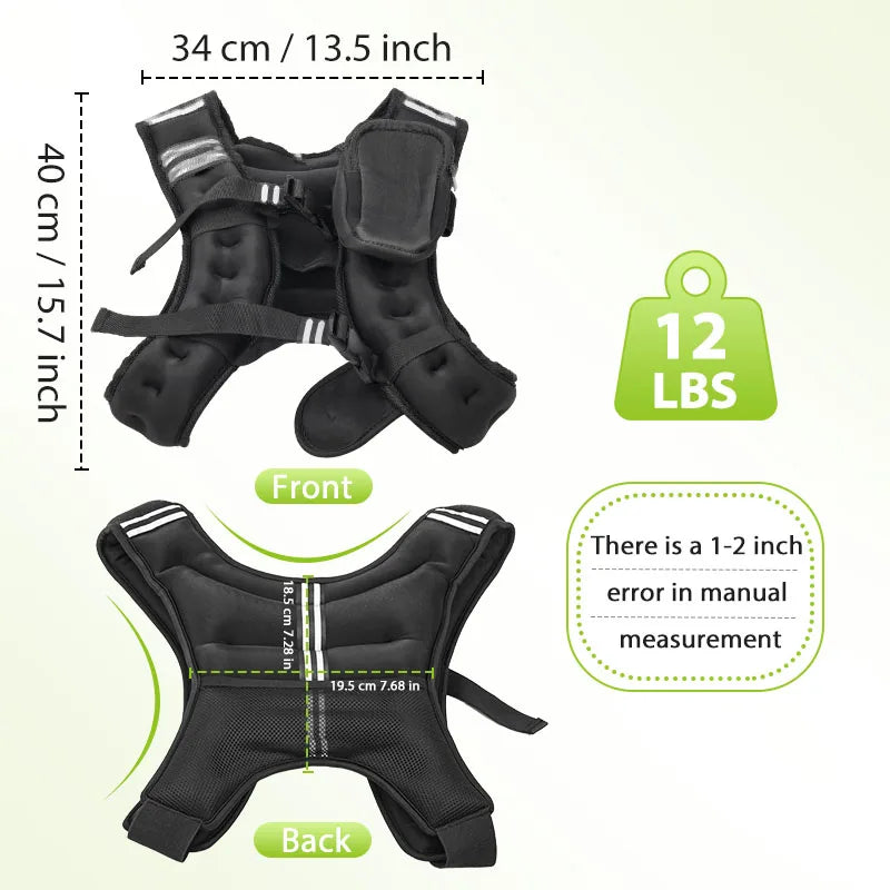 Iron Pellet Reflective Weighted Vest for Training and Running