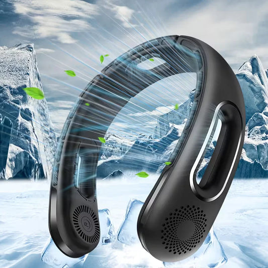 Portable Neck Fan Bladeless USB Rechargeable 360 Degree 4 Speeds