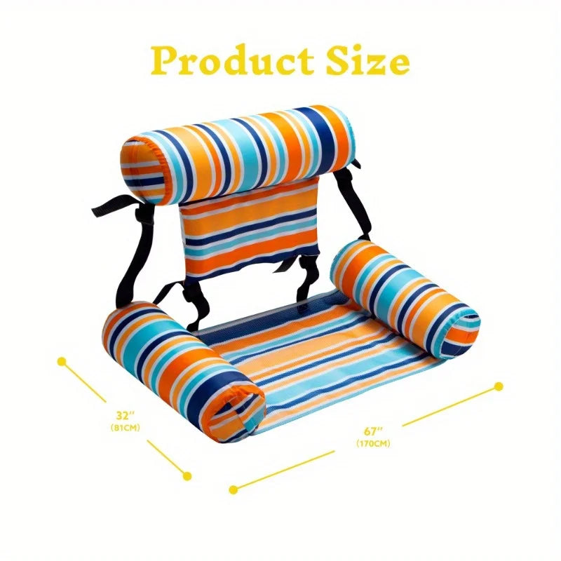 Joyfy Three Pack Inflatable Pool Loungers Hammock Chairs for Adults