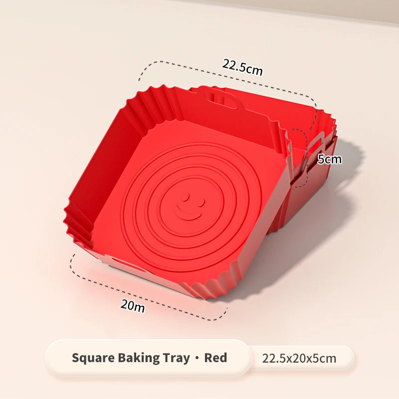 Square Silicone Air Fryer Liners Two Pack Reusable Accessories