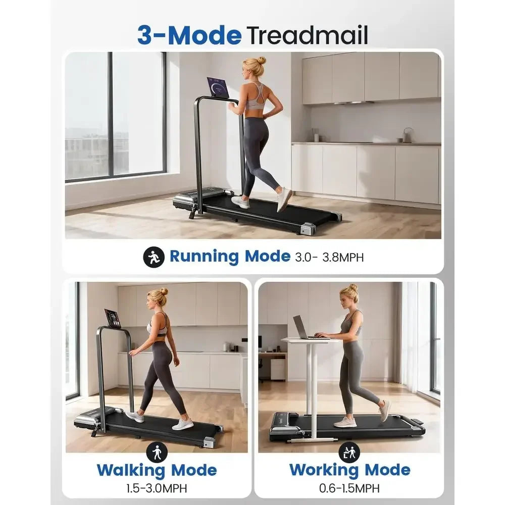 Walking Pad Treadmill With Handle Bar And Adjustable Incline