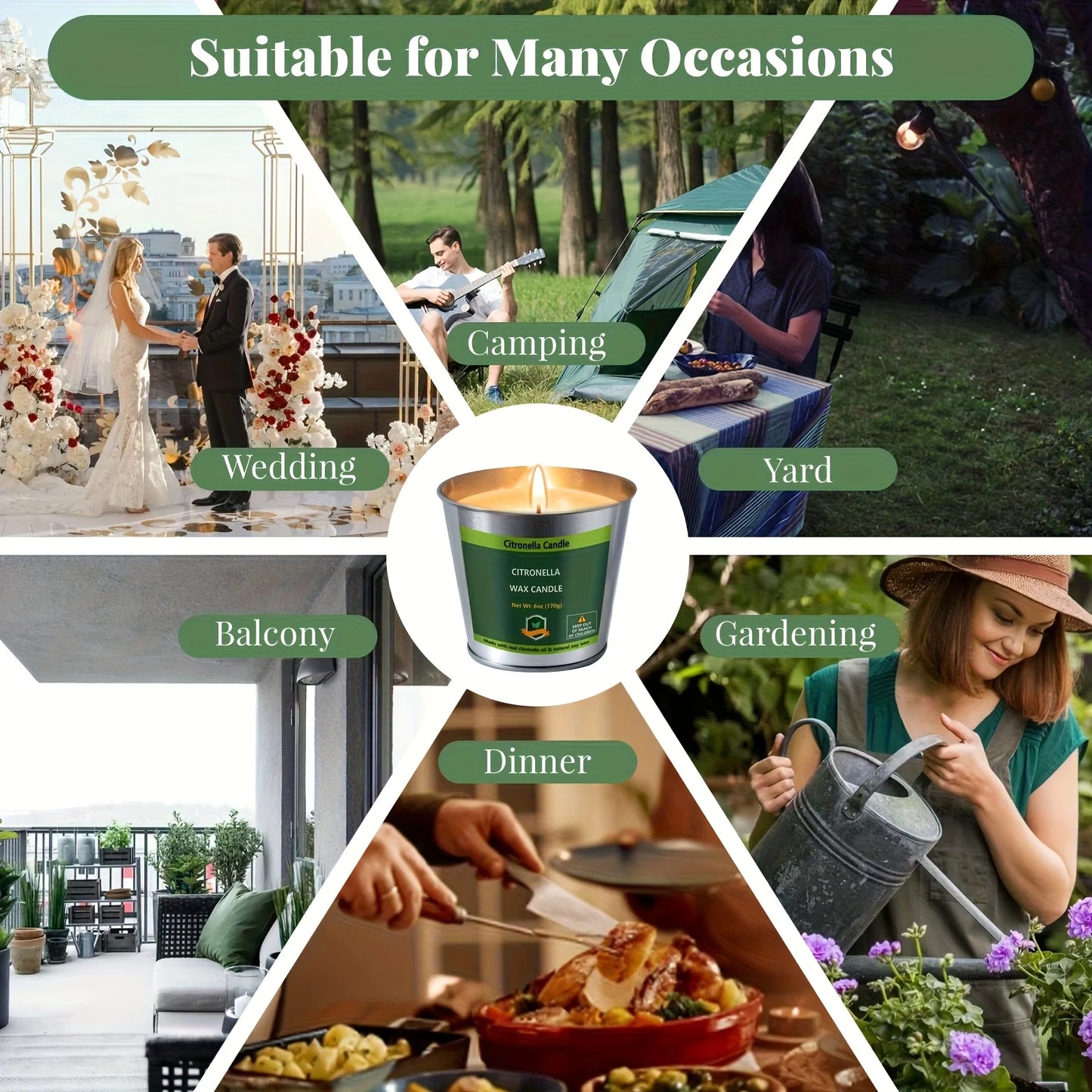 Arhalulu Citronella Candles Outdoor 4 Pack For Patio Parties