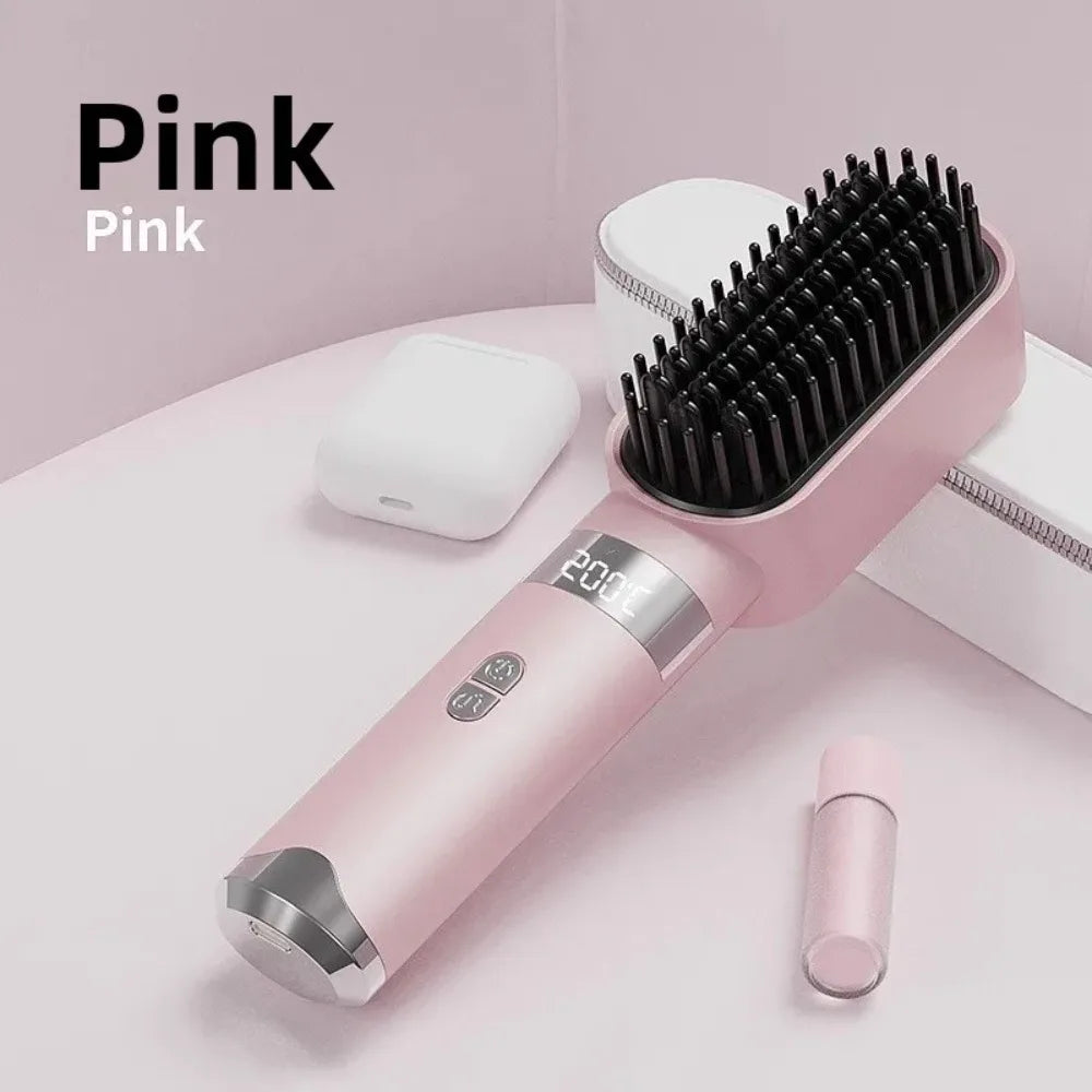 Hair Straightening Comb Type-C USB LCD 3-Setting 140-200C