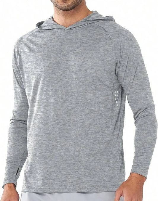 Mens UPF 50 Hooded Long Sleeve Sun Protection Shirt