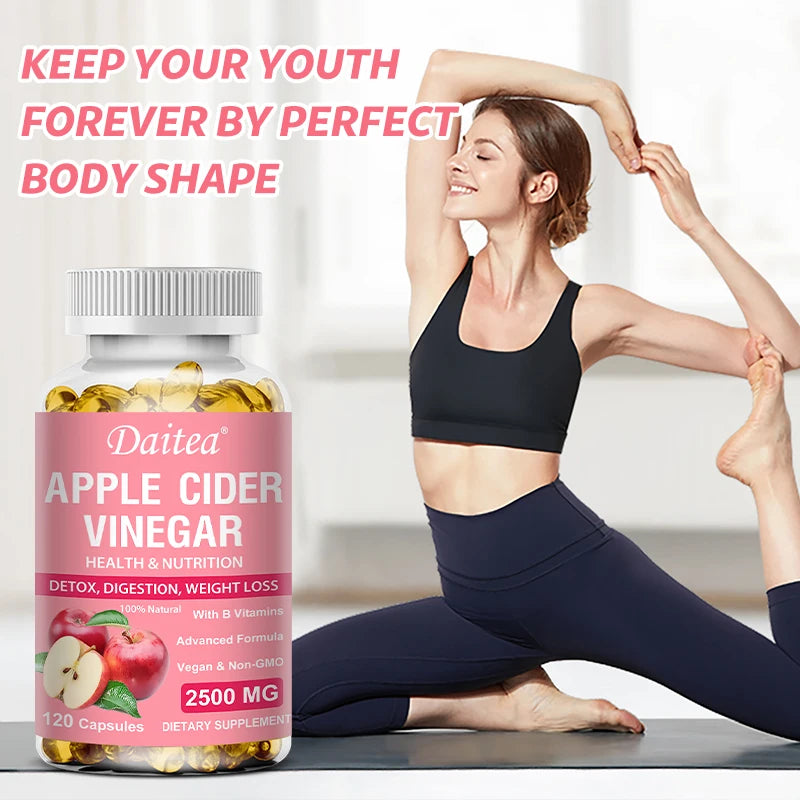 DAITEA Organic Apple Cider Vinegar Capsules With Beetroot Pomegranate Vitamin C