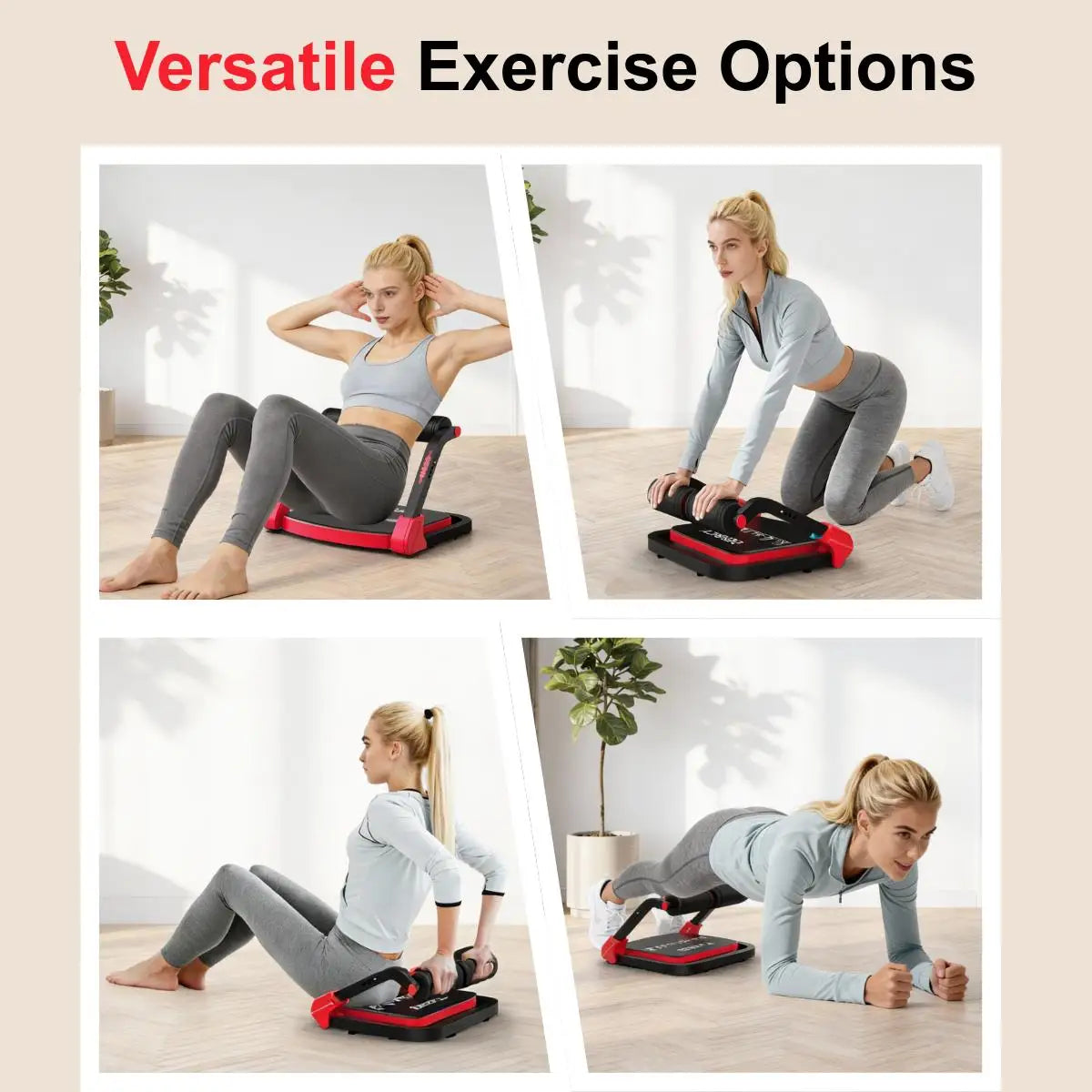 Abdominal Trainer Foldable Home Workout Machine With 3 Resistance Levels