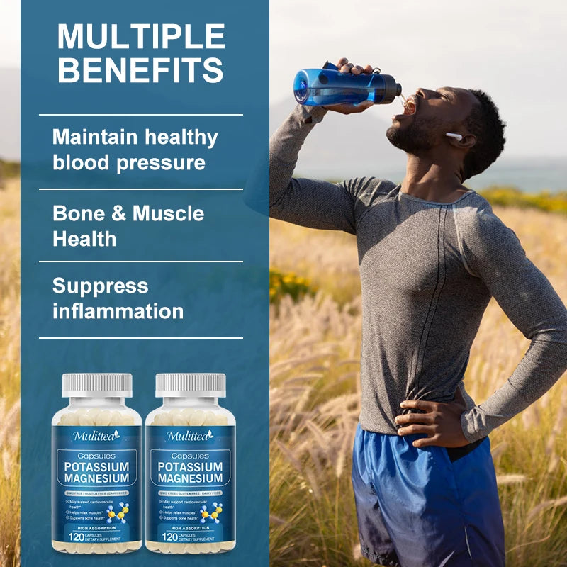 Mulittea Potassium Magnesium Capsule Relieves Muscle Cramps Headaches