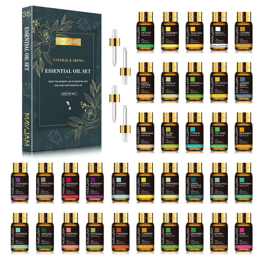 MAYJAM 35pcs Essential Oils Set For Humidifier Diffuser Burners