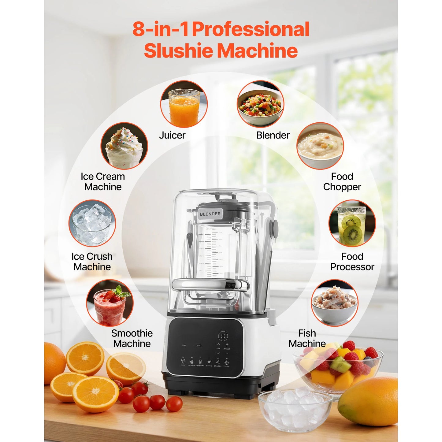 High Power Countertop Blender With Shield 26000 RPM Six Presets