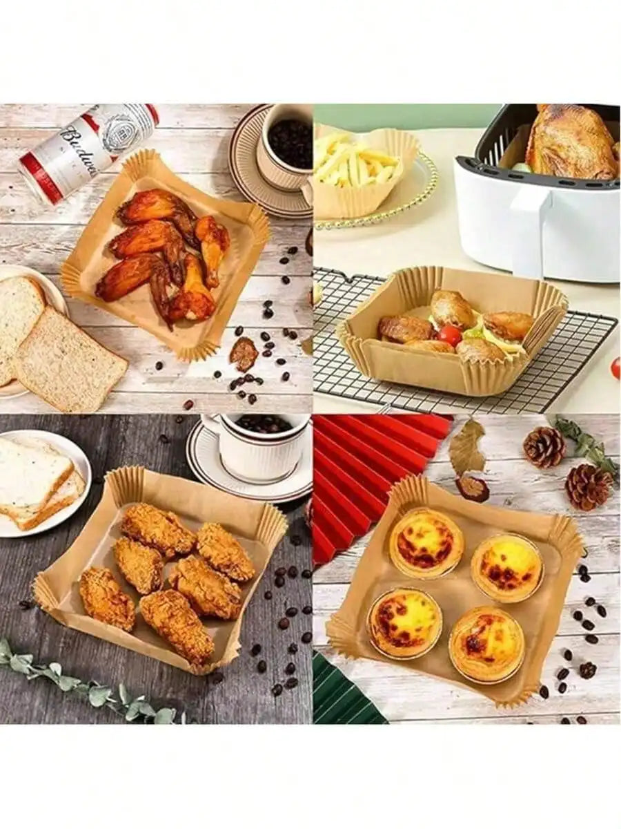 Disposable Air Fryer Baking Paper Square And Round Parchment Liners