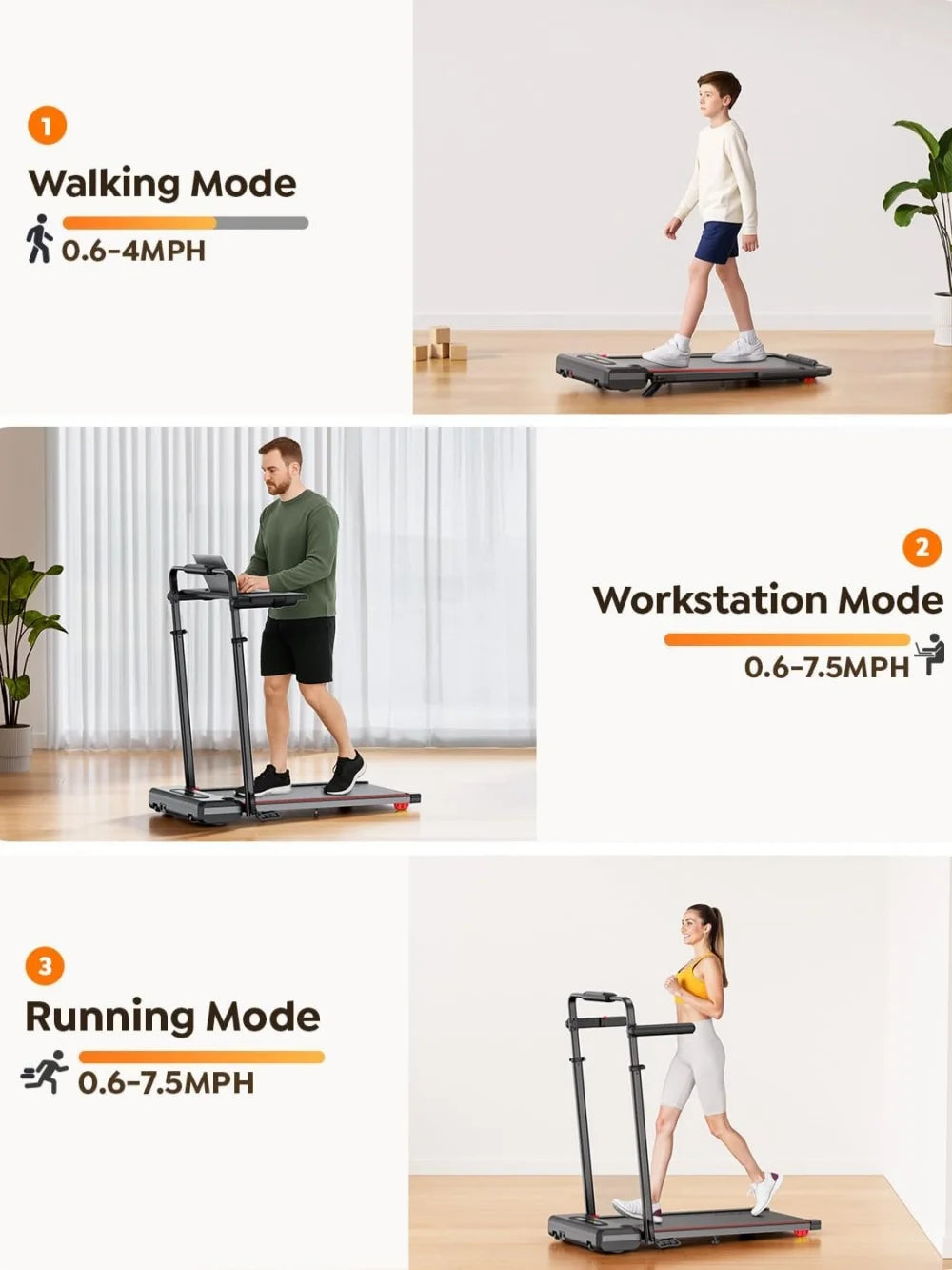 Driving Walking Pad Treadmill With Bracket For Home Use