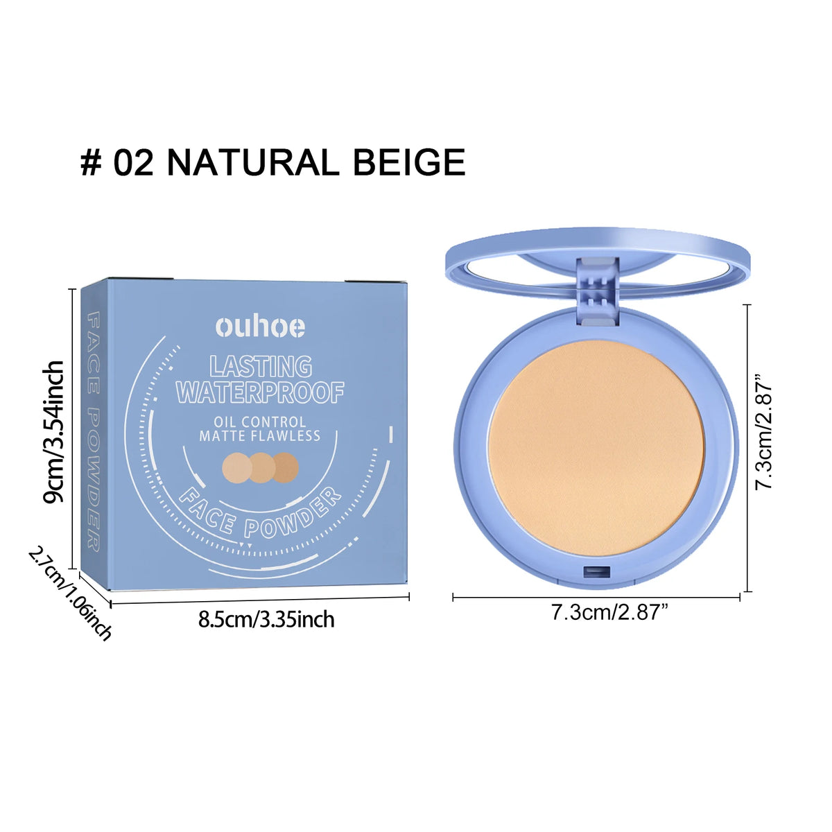 Matte Waterproof Oil Control Pressed Powder Foundation