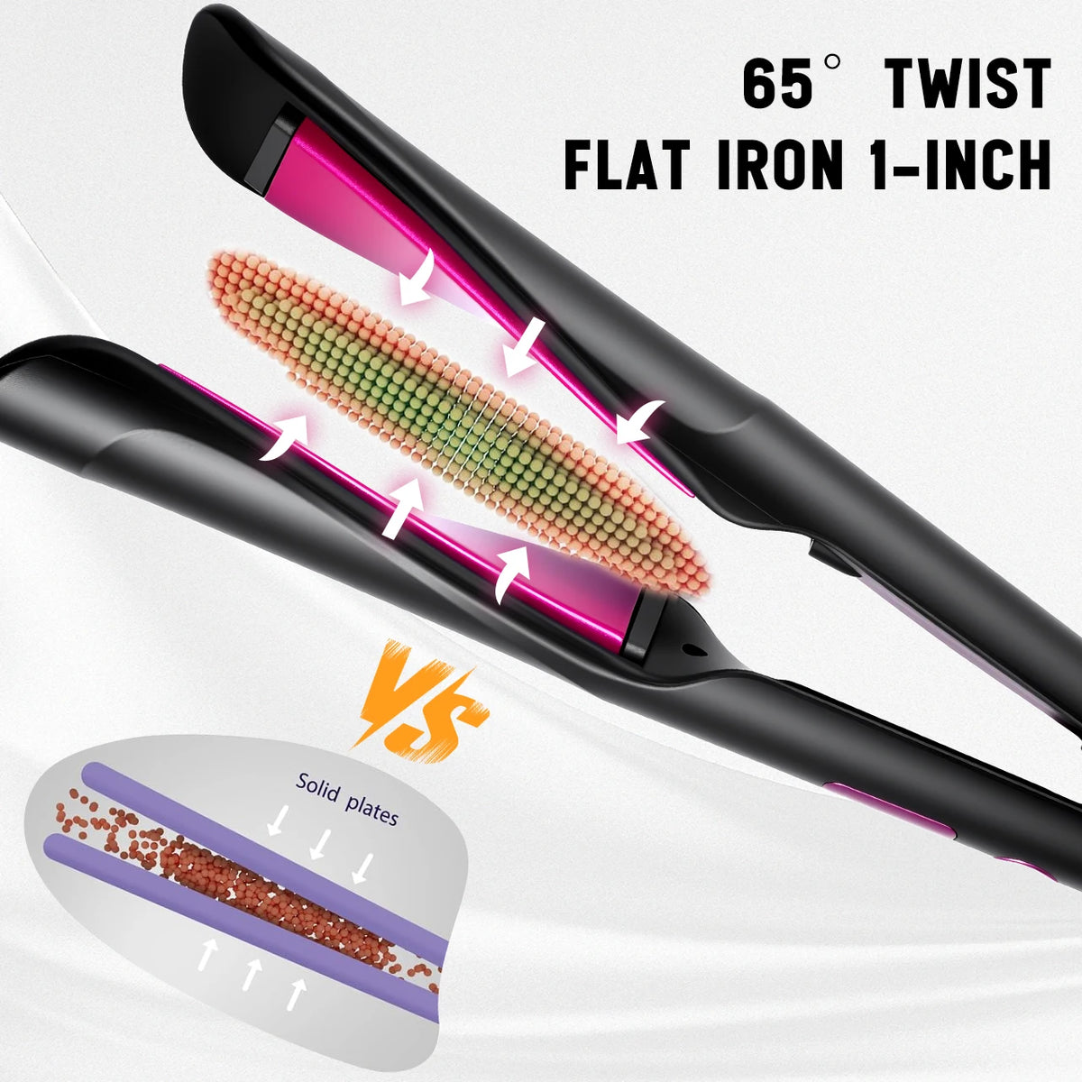 Haetteker Twisted Straightener And Curler Multi-Function Hair Tool