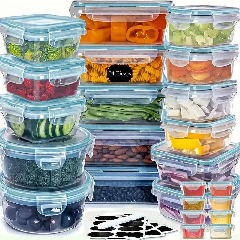 BPA Free Food Storage Set 24 Airtight Containers and Lids