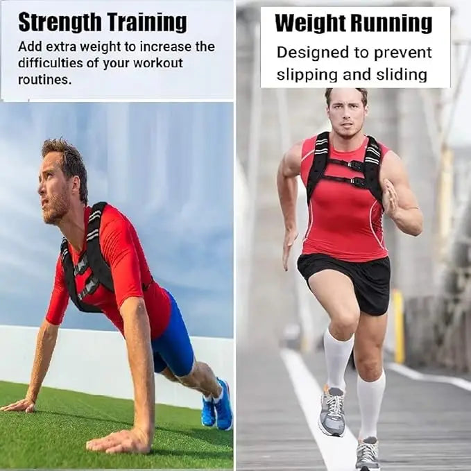 Weighted Vest Men Women 12 To 30 Lbs Weights Included