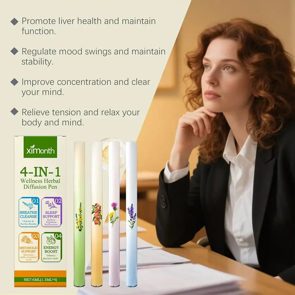 Herbal Aromatherapy Pen Diffuser Supporting Soothing Breathing Lung Wellness
