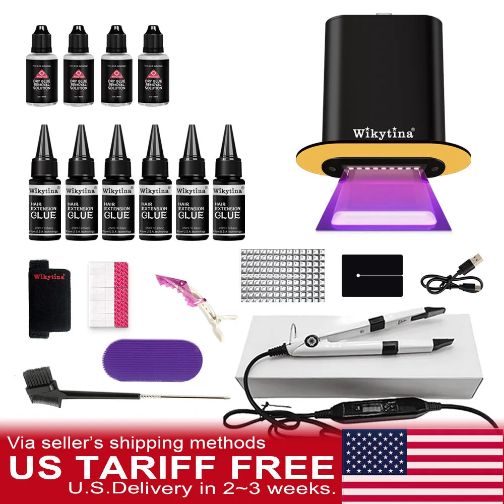 Wikytina V Light Hair Extension Kit With UV Traceless Tape