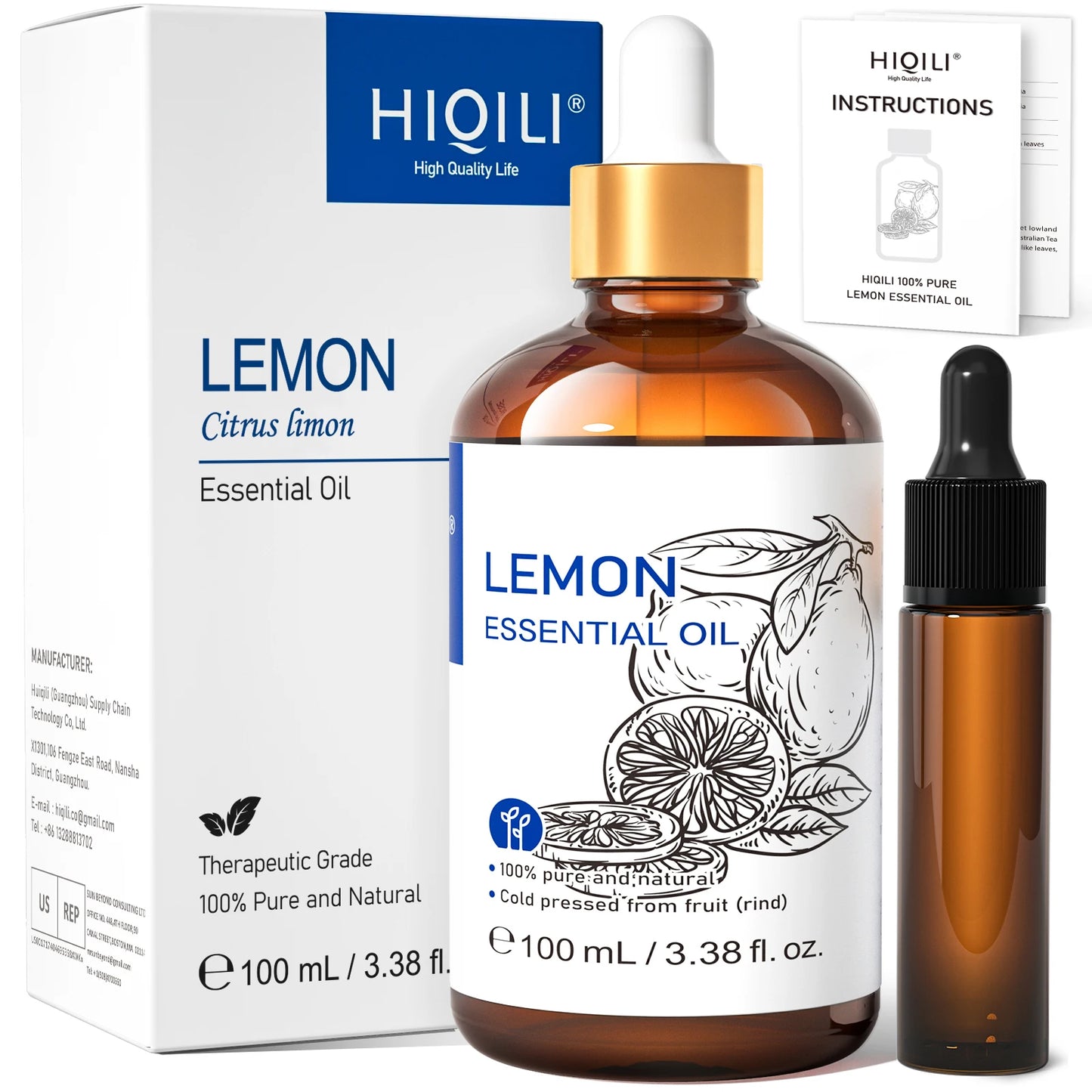 HIQILI Essential Oils Frankincense Lemon Rosemary Tea Tree Lavender