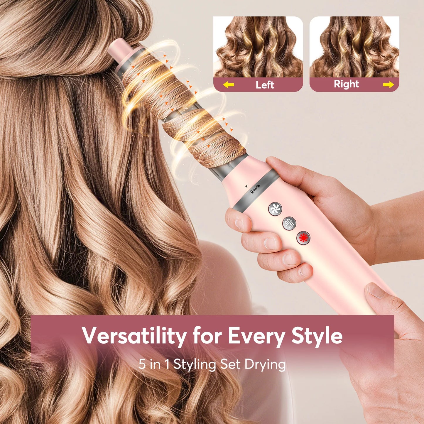 BOPCAL 5 In 1 High Speed Hair Dryer Set With Curling Iron