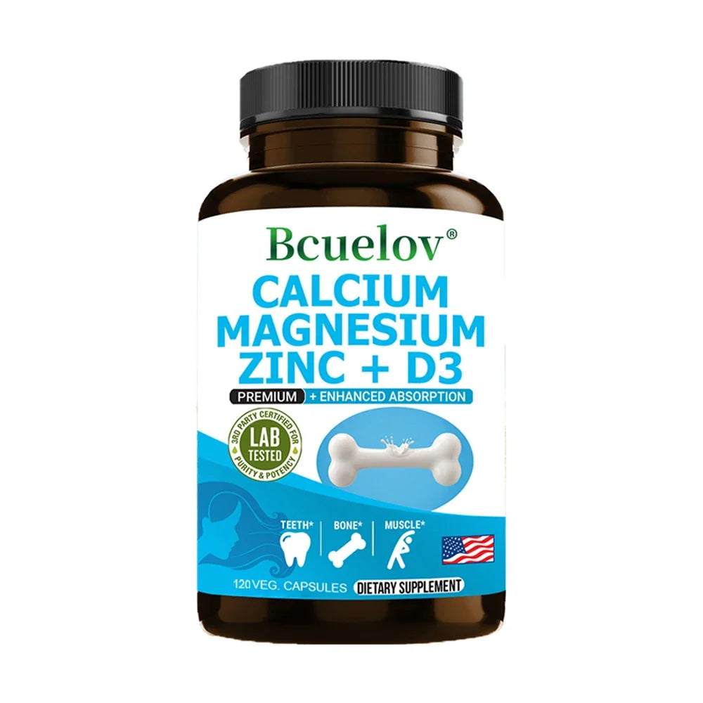 Bcuelov Calcium Magnesium Zinc Vitamin D3 Supplement For Bone Health