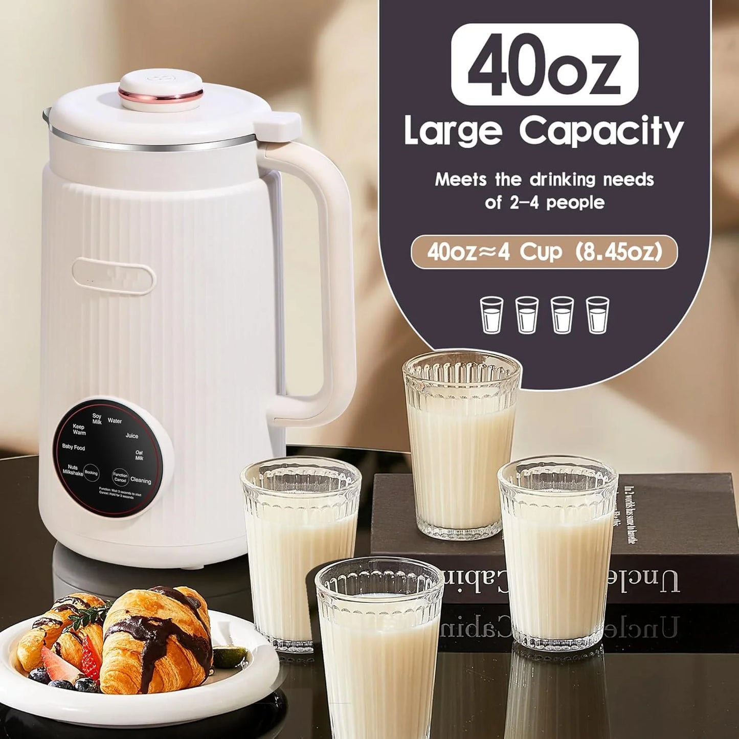 EightInOne Nut Milk And Coffee Maker Auto Self Cleaning
