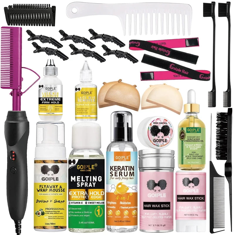 GOIPLE Electric Hot Comb Straightener Curling Iron for Hair Care