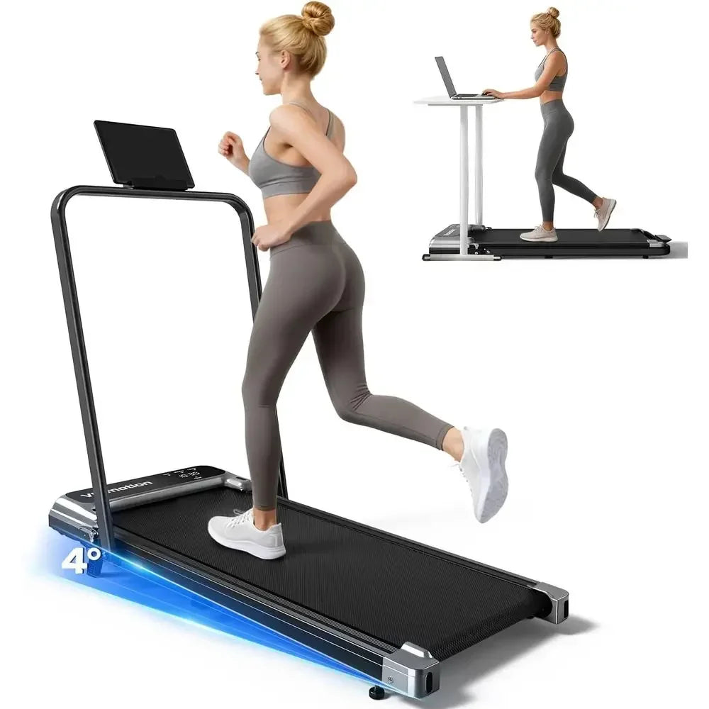 Walking Pad Treadmill With Handle Bar And Adjustable Incline