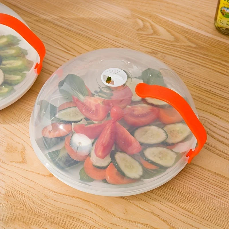 Microwave Food Cover Splash Proof With Steam Vents And Handle