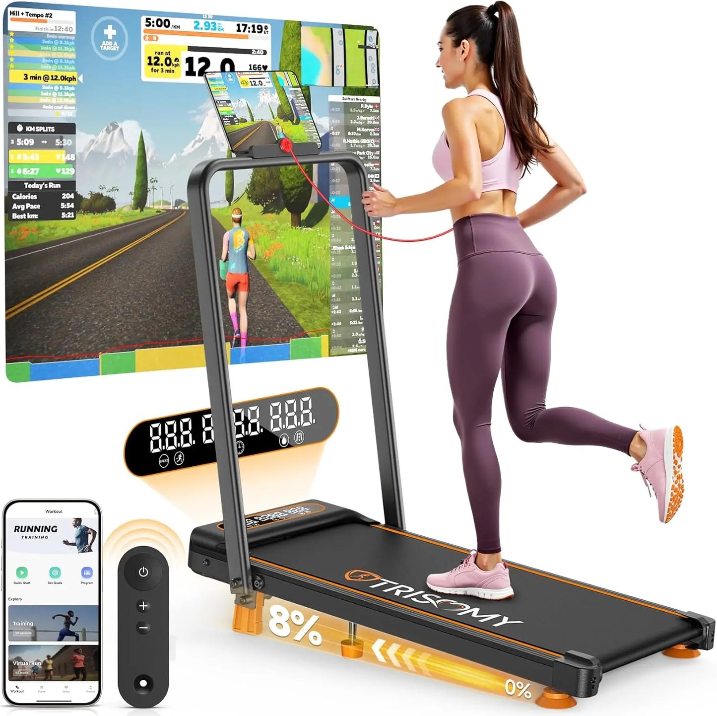 Walking Pad Treadmill With Incline Under Desk Remote App