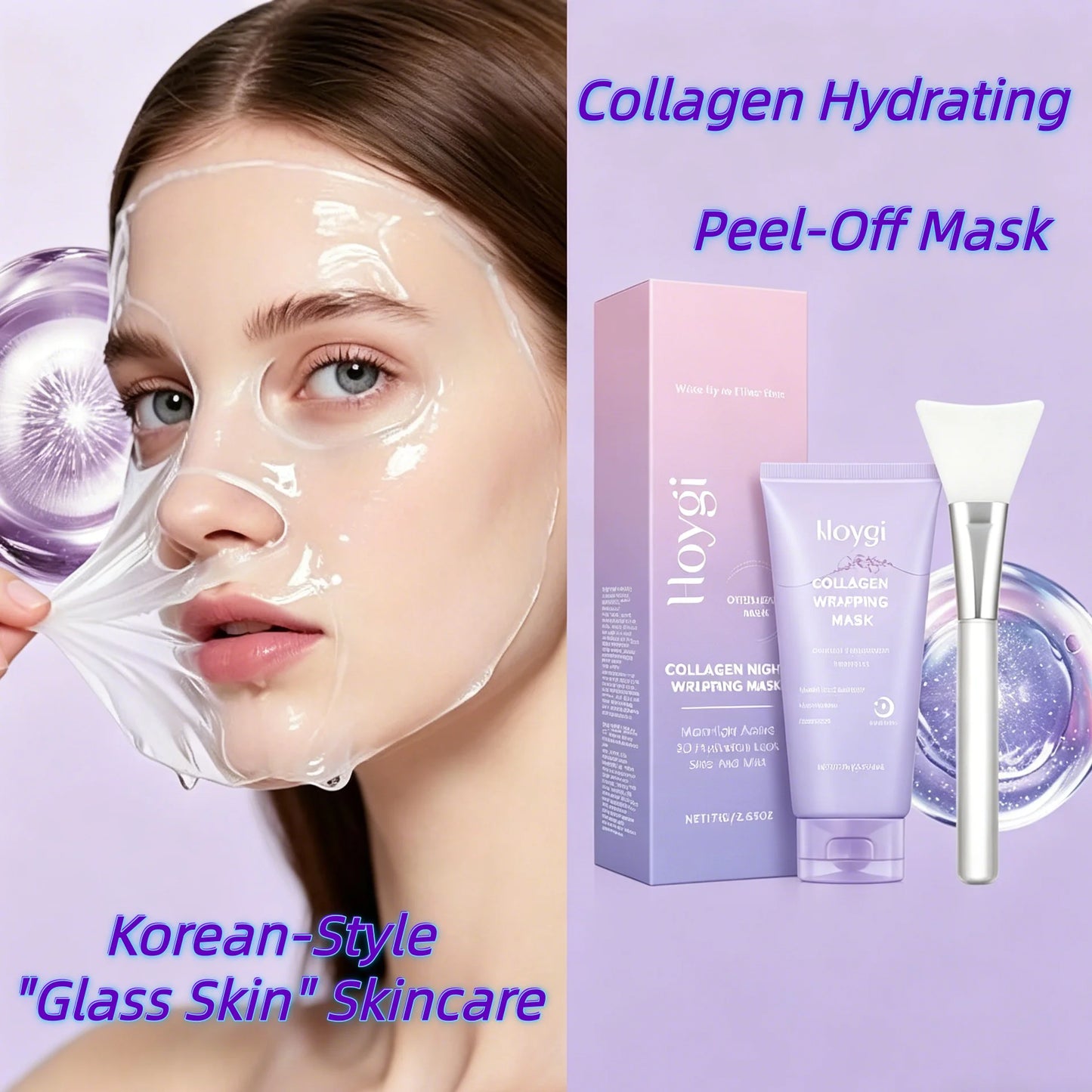 Hoygi Korean Collagen Peel Off Facial Mask Glow Glass Skin Pore Cleansing