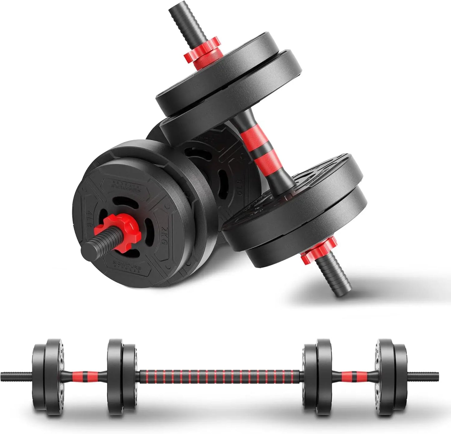 2 In 1 Adjustable Dumbbell And Barbell Set For Home Fitness