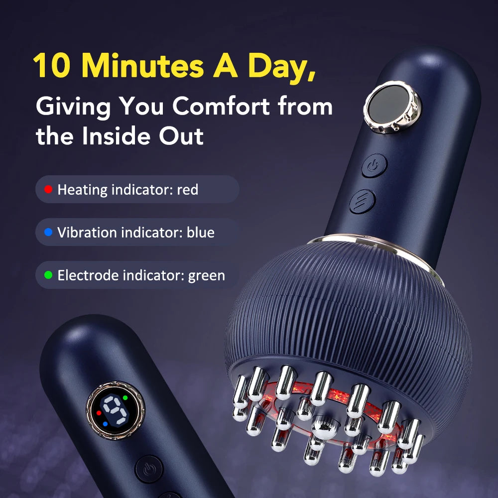Hailicare Wireless Electric Heated Massage Brush For Microcurrent Back Massage