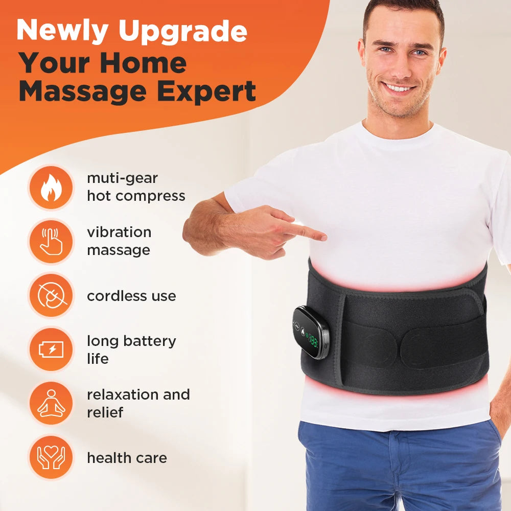 Hailicare Heating Vibration Massager Waist And Back Support Belt