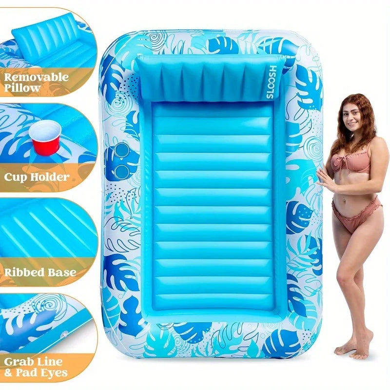 Joyfy 4 In 1 Suntanning Tub Pool Float With PillowSupport