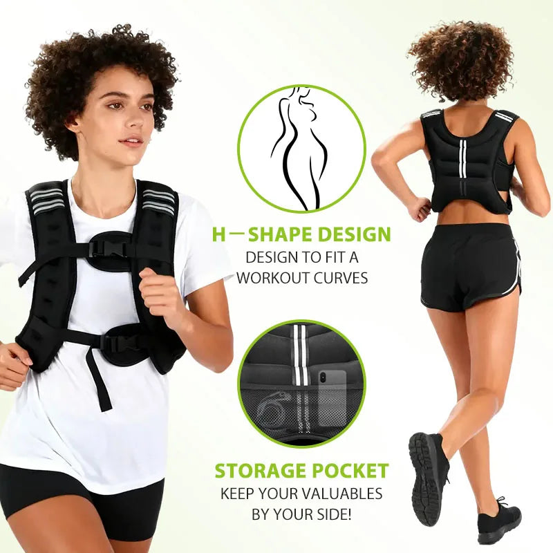 Iron Pellet Reflective Weighted Vest for Training and Running