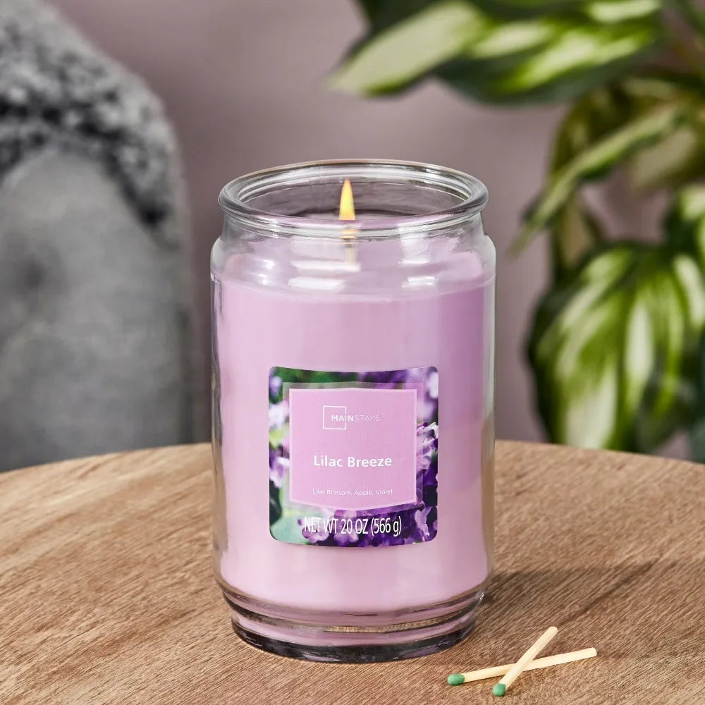 Lilac Scent Glass Jar Candle Single Wick Home Fragrance