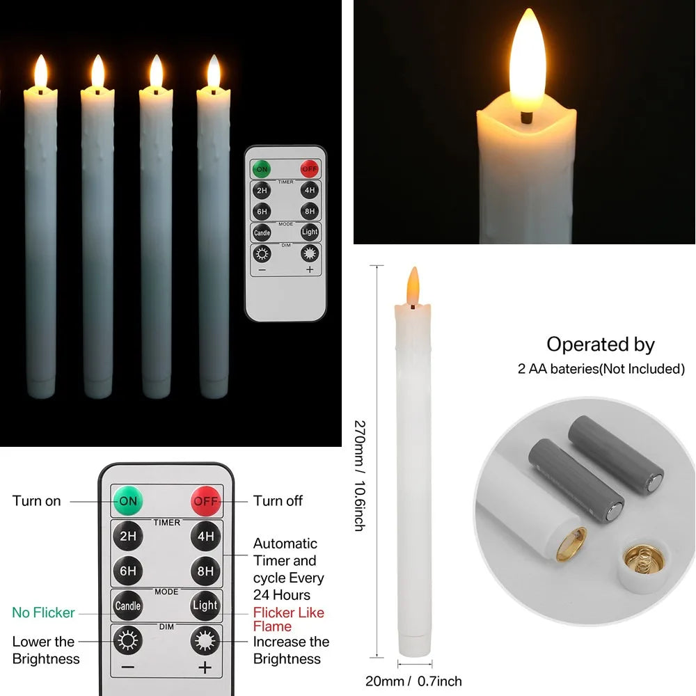 Flameless Battery Operated LED Tea Lights With Remote 3D Wick Candles Pack Of 6